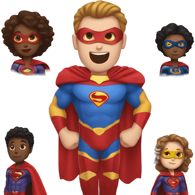 Super parent and superchild superheroes emoji