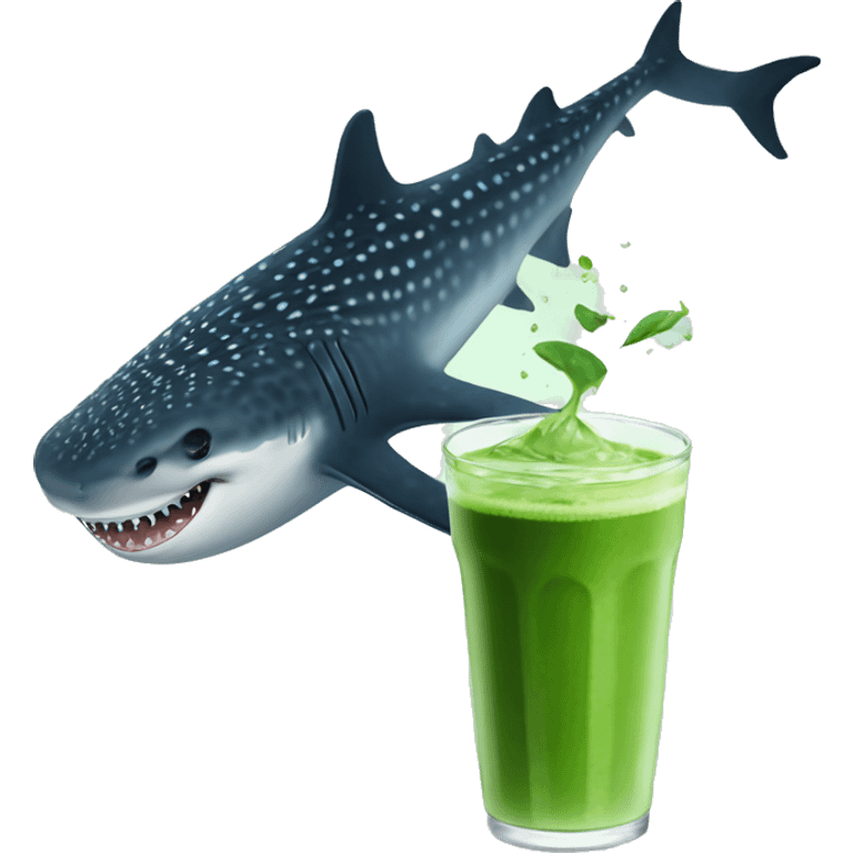 Whale shark drinking matcha emoji