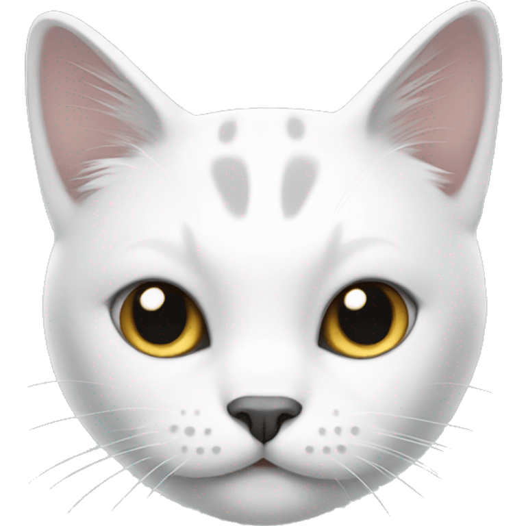 white cat with grey spots emoji