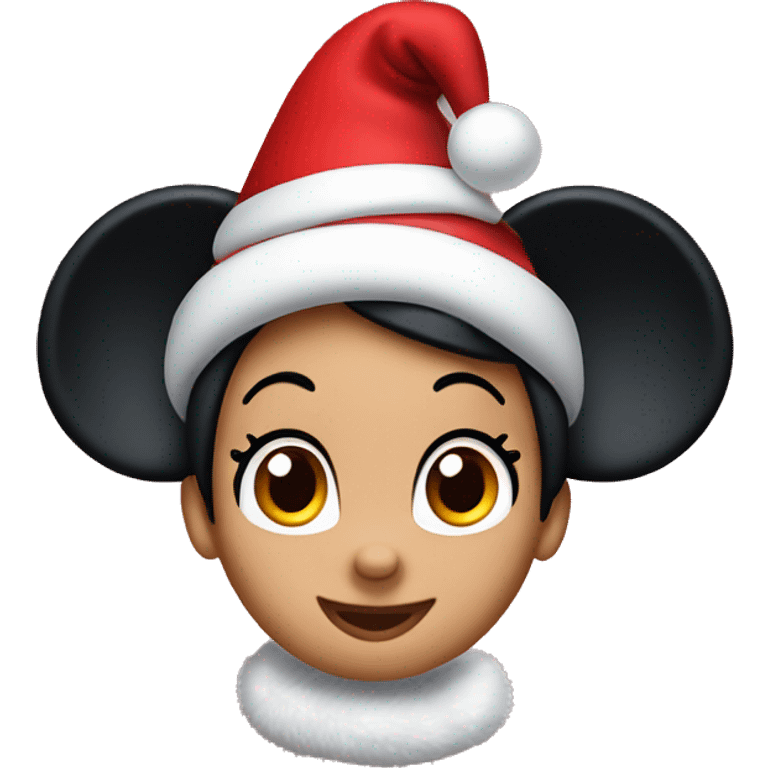 Minnie Mouse with Christmas Hat emoji