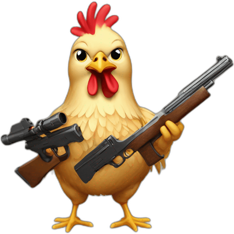 Chicken with a gun emoji