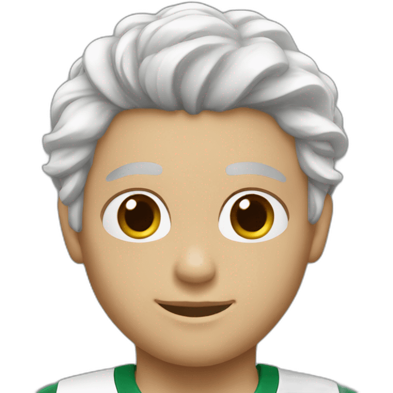 athlete blanc cheveux marron emoji