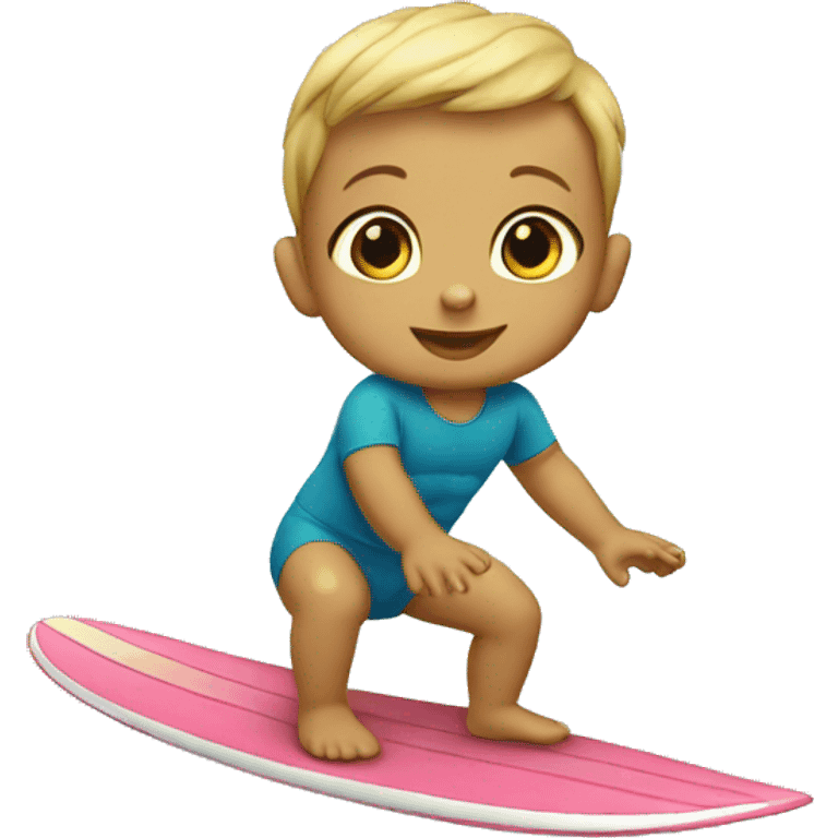 Surfing baby emoji