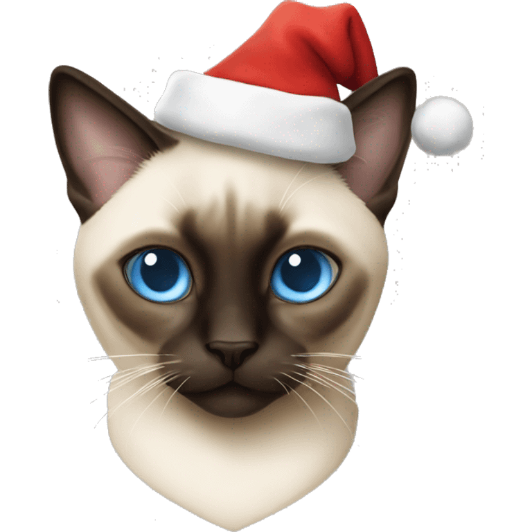 siamese cat with santa hat emoji