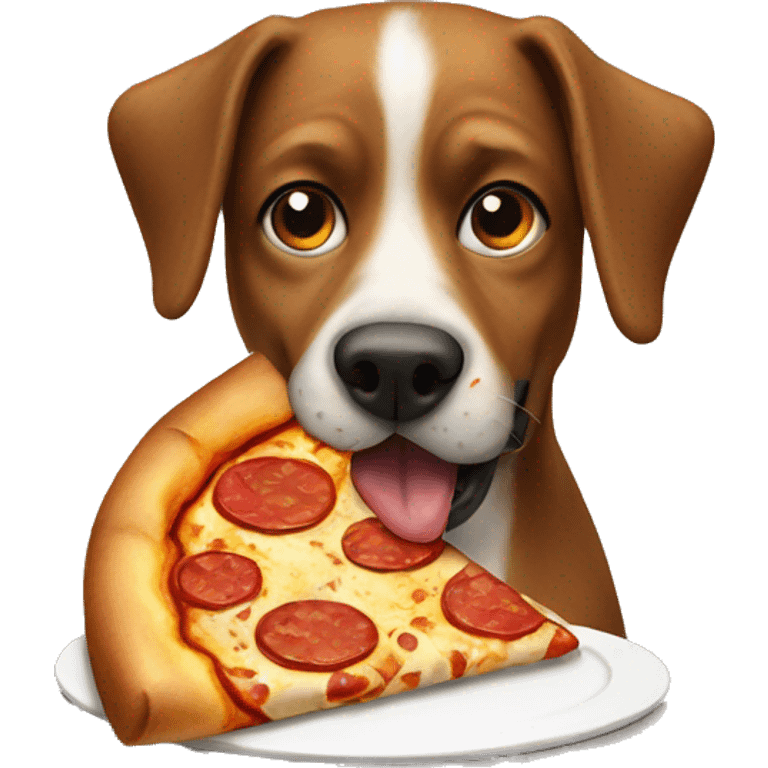 Dog eating pizza emoji