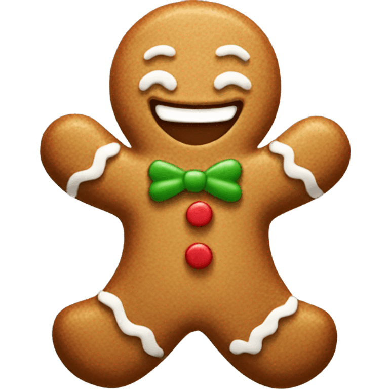 Smiling gingerbread man  emoji