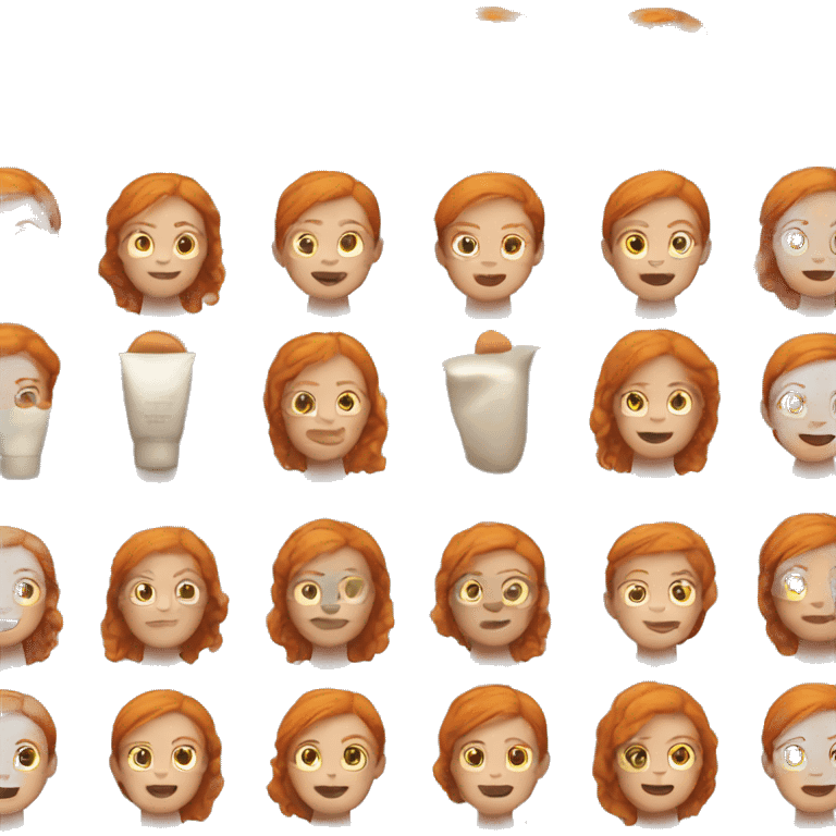 Ginger woman doing skincare emoji