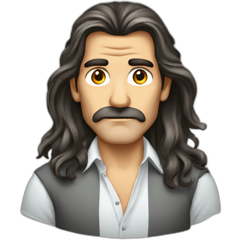 long hair antonio banderas cartoon wearing shirt emoji