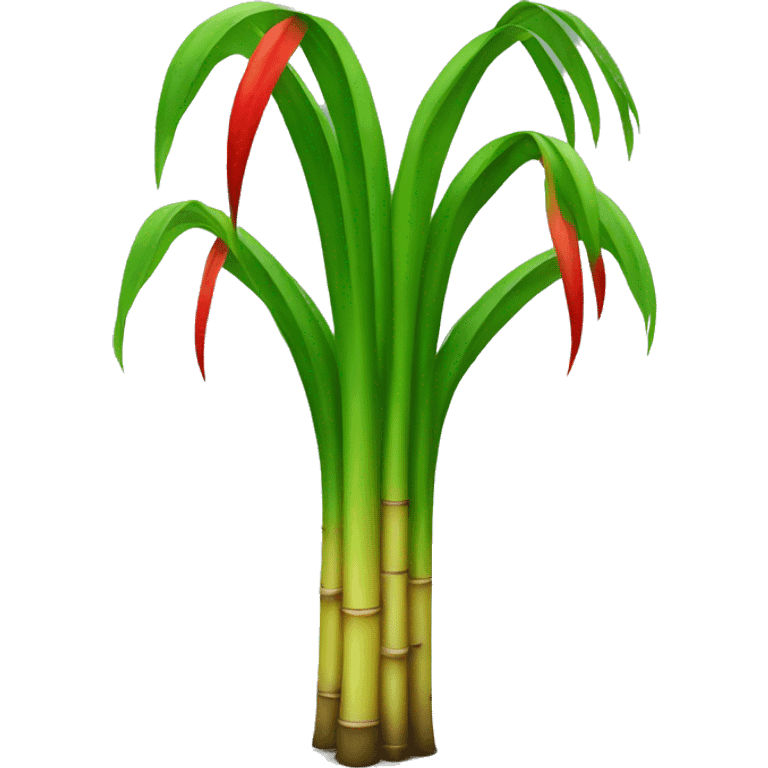 sugarcane plant with red and green emoji