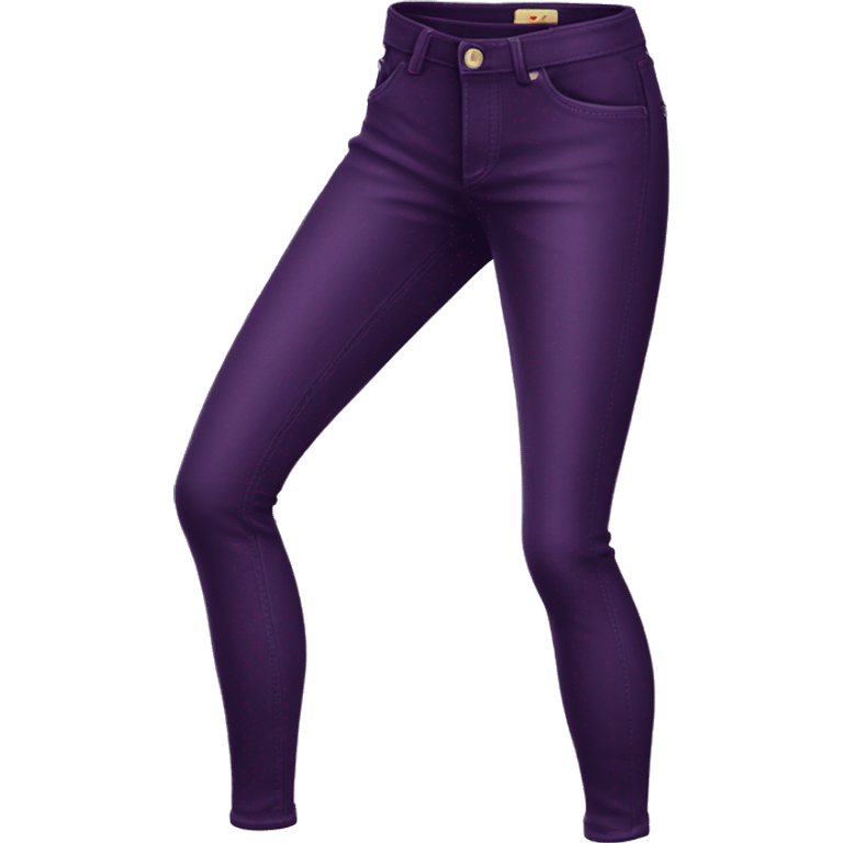 Realistic pair of dark purple jeggings pants isolated.  emoji