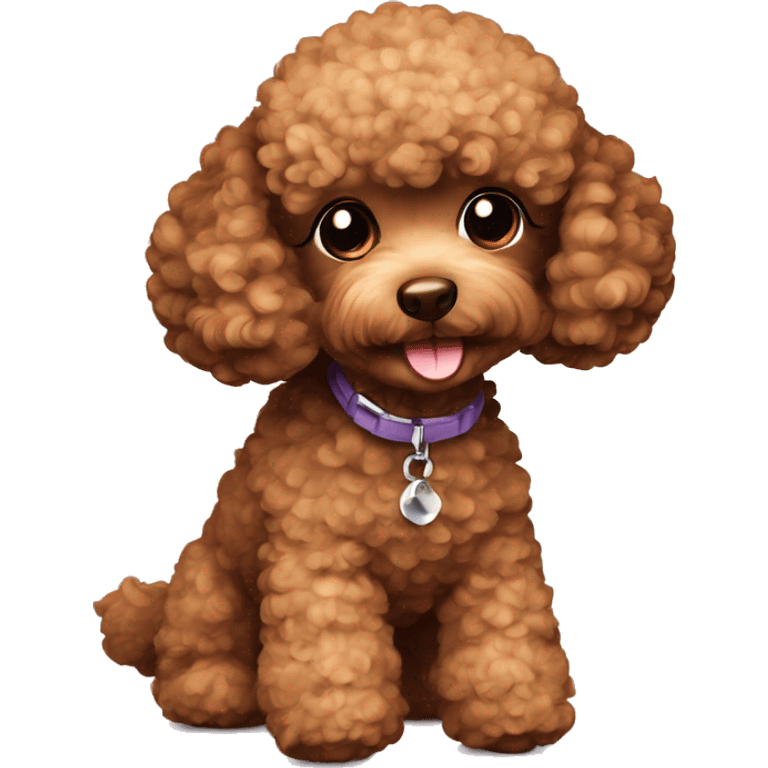 Dog toy poodle brown  emoji