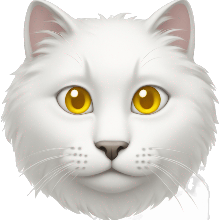 White cat with yellow eyes  emoji