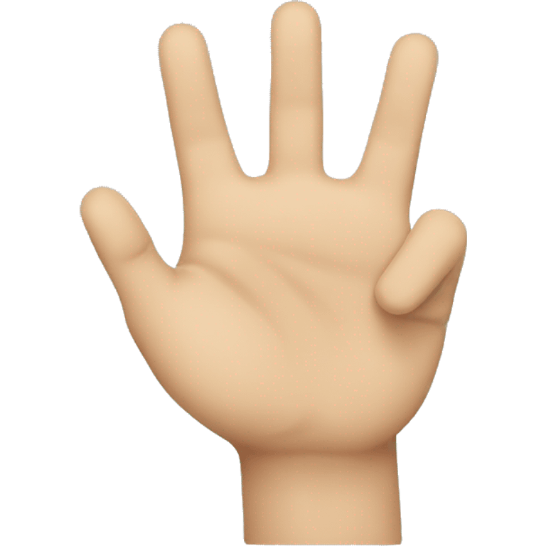 A hand with its thumb closed and showing the number four with its hands emoji