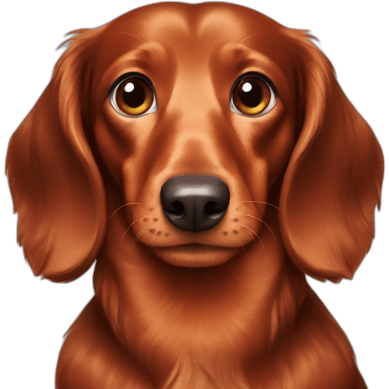 Red long hair dachshund emoji