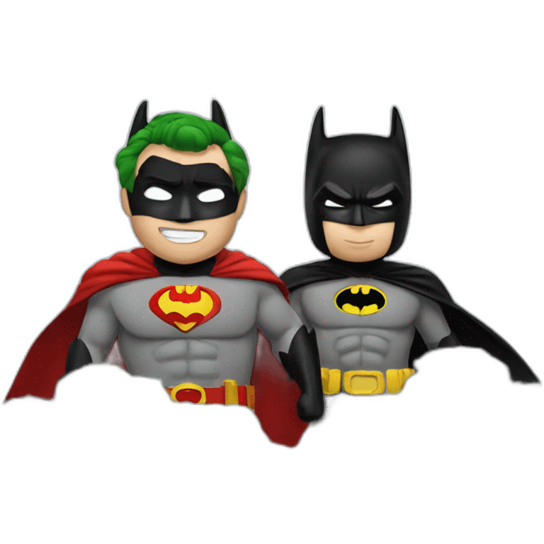 Batman and robin on clouds emoji