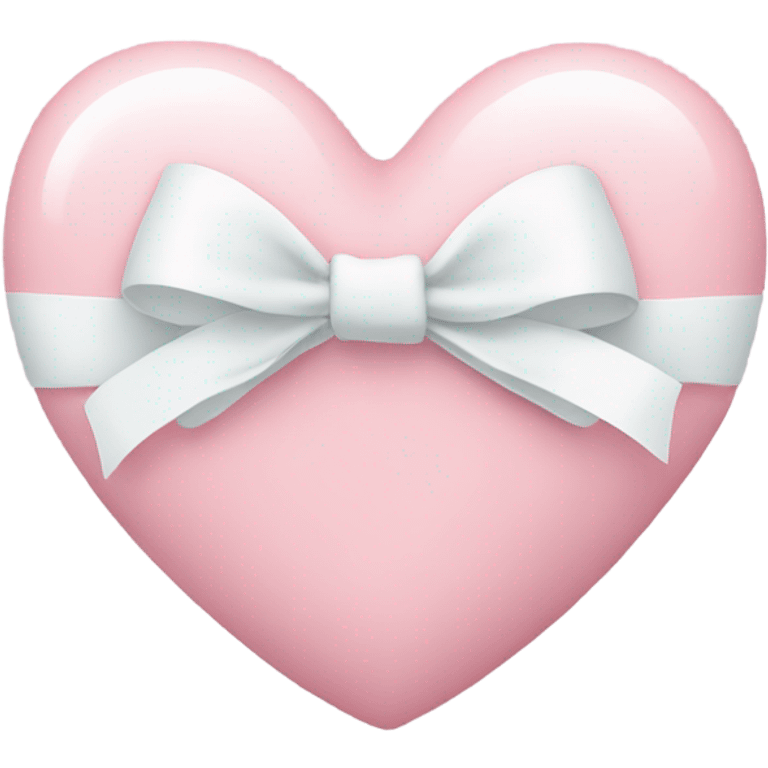 Pastel pink heart with white bow emoji