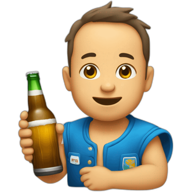 Un bébé qui boit une bière emoji