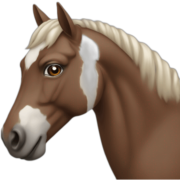 Cheval blanc et marron aux yeux bleus emoji