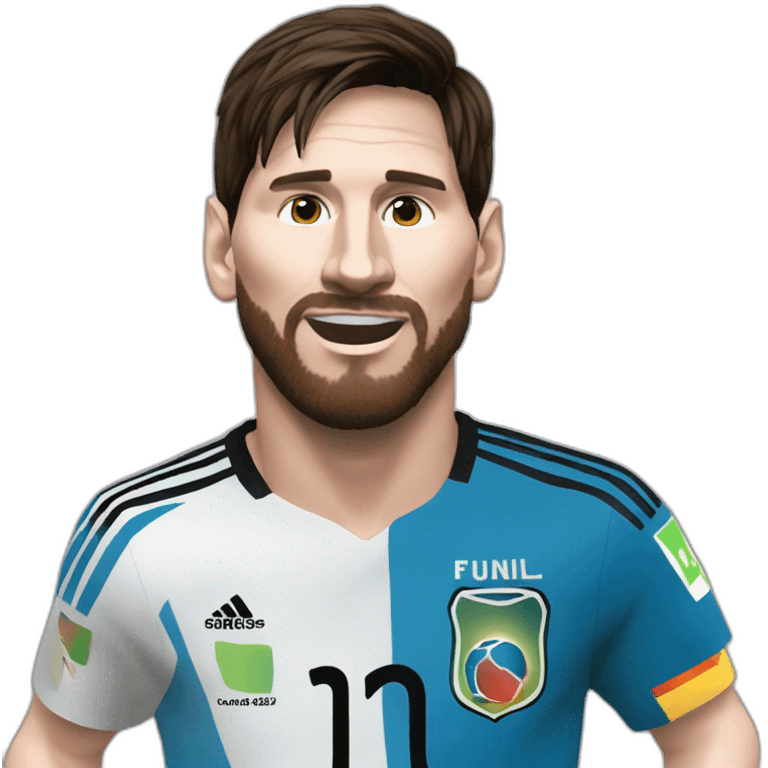 Lionel Messi with the world cup  emoji