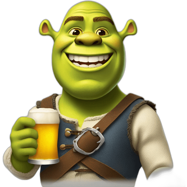 Shrek with beer in hands emoji