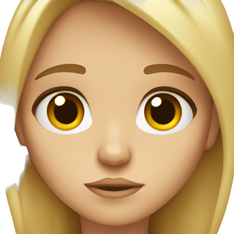  Blond girl with brown eyes sad emoji