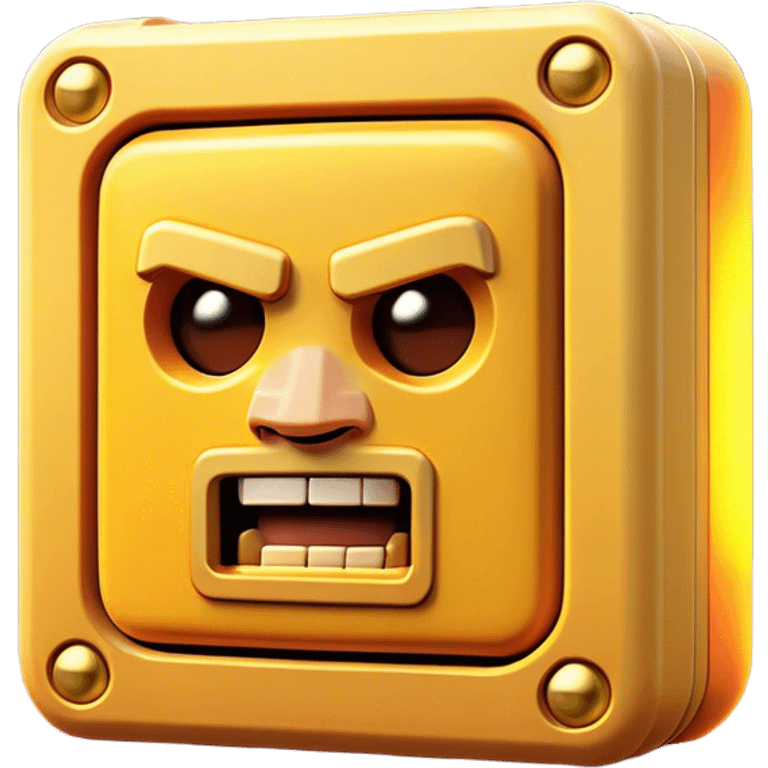 Clash of Clans aesthetic: Cinematic Playful Classic Game Cartridge Portrait Emoji, rendered in a 3D vector-style similar to standard emojis with minimal shading and bold, simplified shapes. A compact, distinct form with signature details, softly glowing with a nostalgic gaming charm. Simplified yet unmistakably iconic, highly detailed and consistent, glowing with a soft radiance and high shine. Stylized with a touch of retro gaming magic and a soft glowing outline, capturing the essence of a beloved gaming relic with a friendly, playful manner! emoji