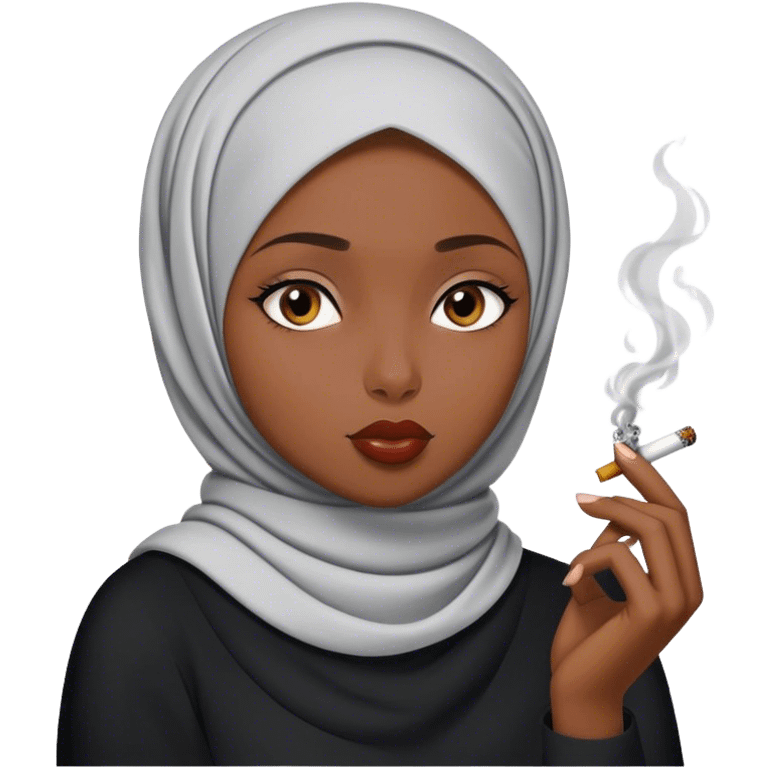 Black Girl smoking in hijab  emoji