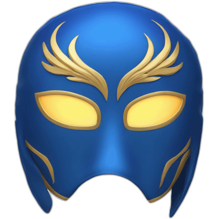 A wrestling mask with a blue phoenix on it emoji