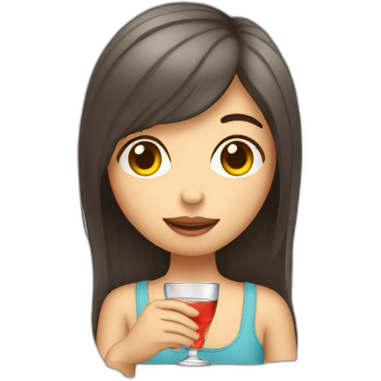 A girl drinking vodka emoji