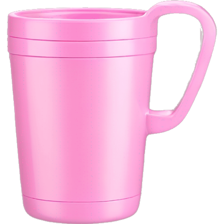 pink stanley tumbler cup with handle emoji