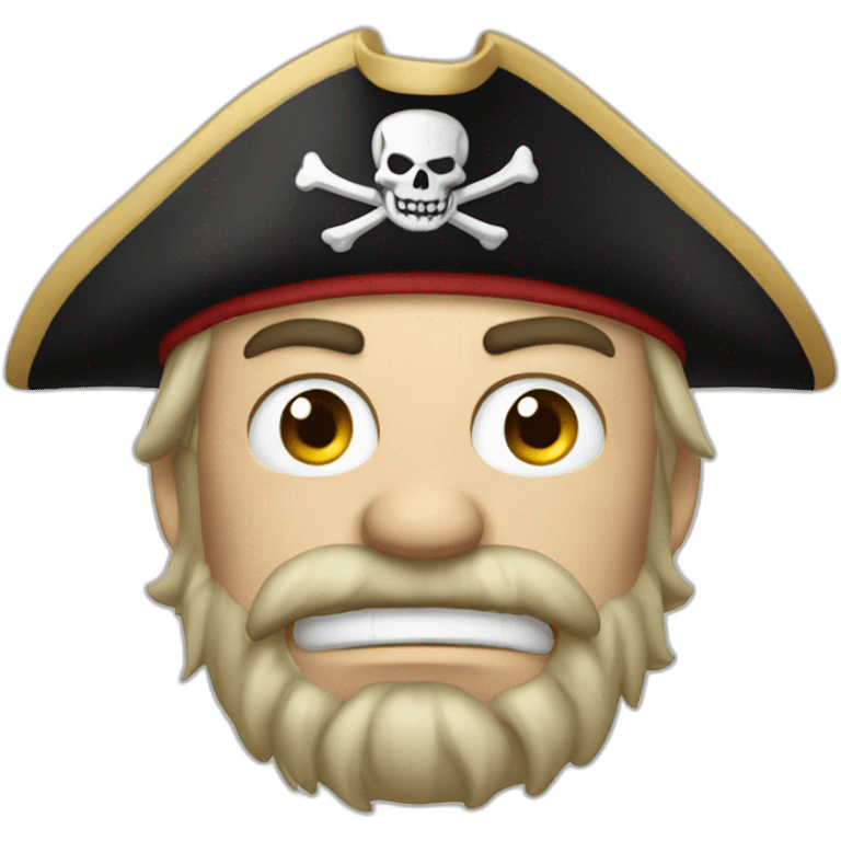 white pirate with angry face emoji