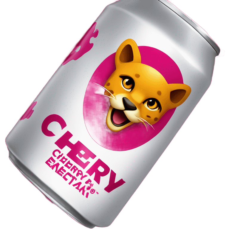 Cherry cheetah Energy Drink can emoji