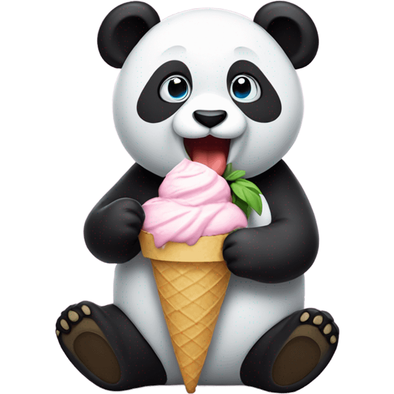 Panda eating ice cream emoji