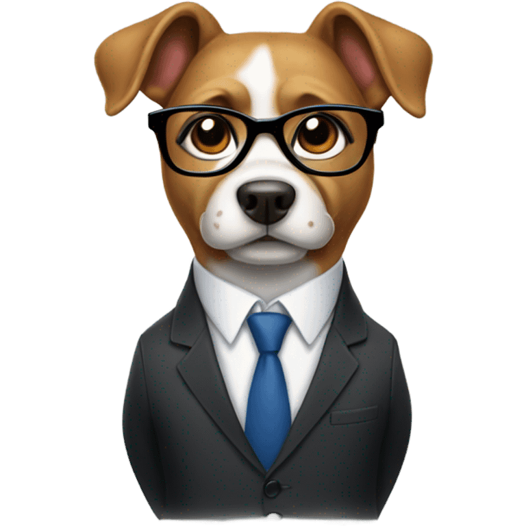 Dog wearing an lawyer suit emoji