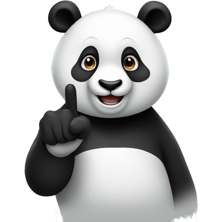 Panda doing finger heart  emoji