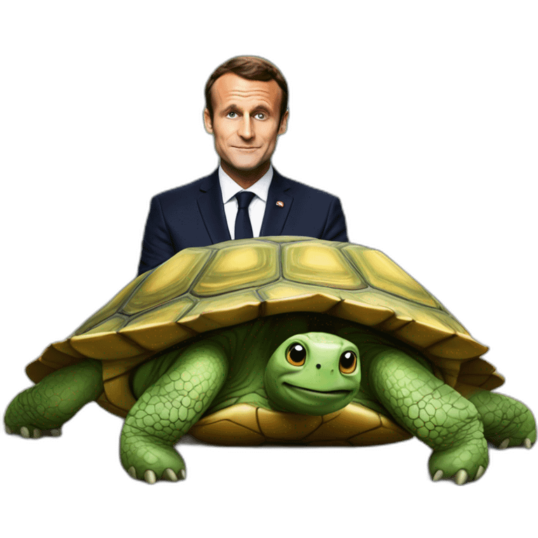 macron sur une tortue emoji