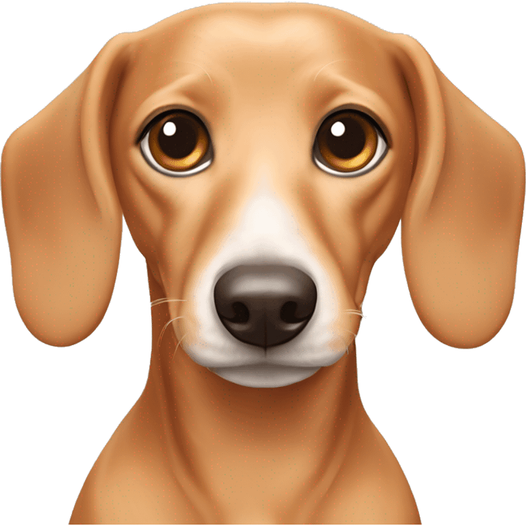 Light orange around eyes and ears and white body and nose dachshund emoji