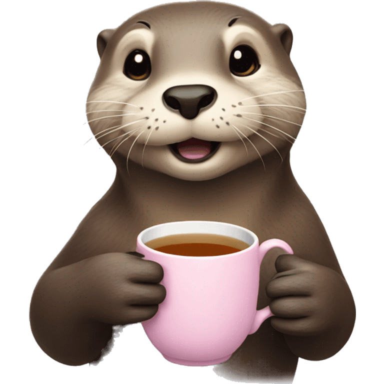 Otter drinking tea  emoji