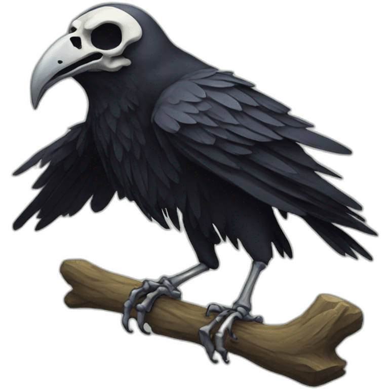 Skeleton crow emoji