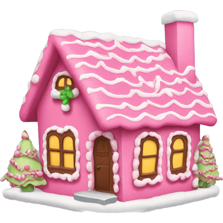 pink gingerbread house  emoji