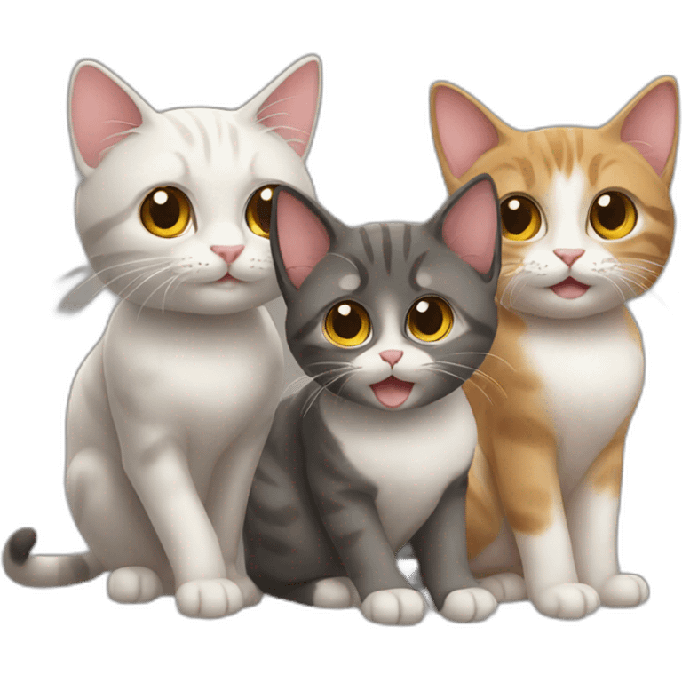 Three cats emoji