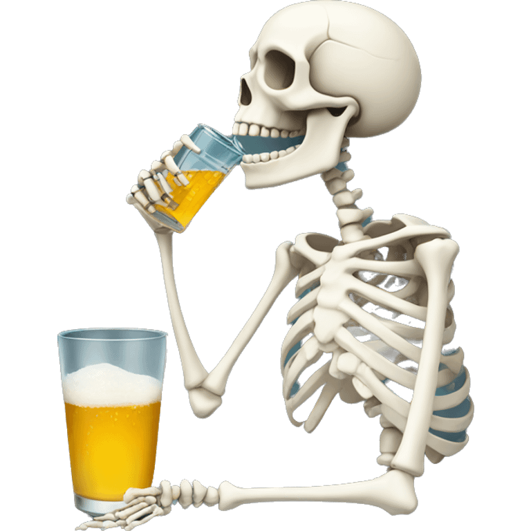 Skeleton drinking emoji