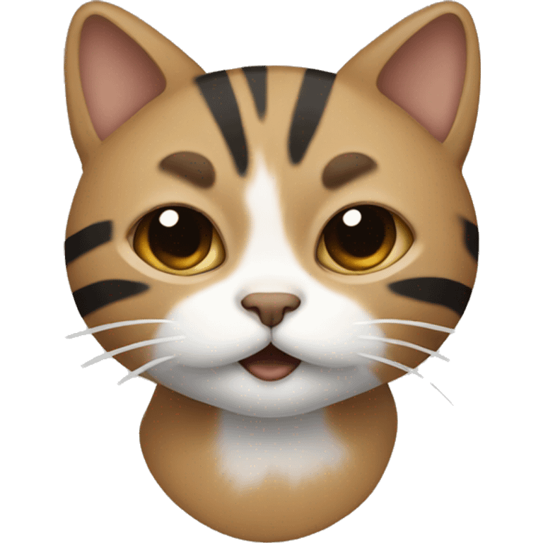 cat with split face; the left side is light brown and the right side is black emoji