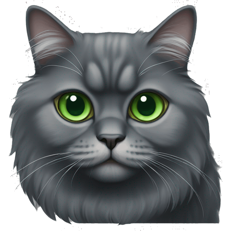 dark gray persian cat with green eyes emoji