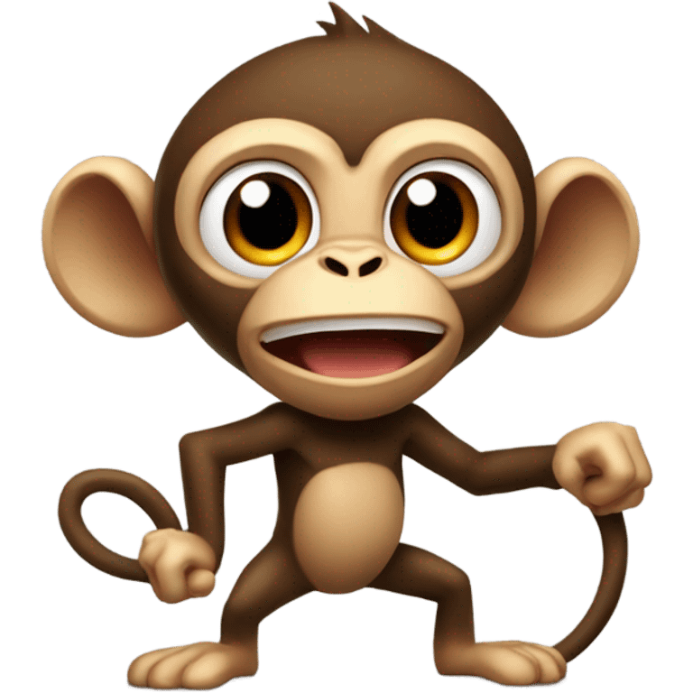 Monkey fighting ant emoji