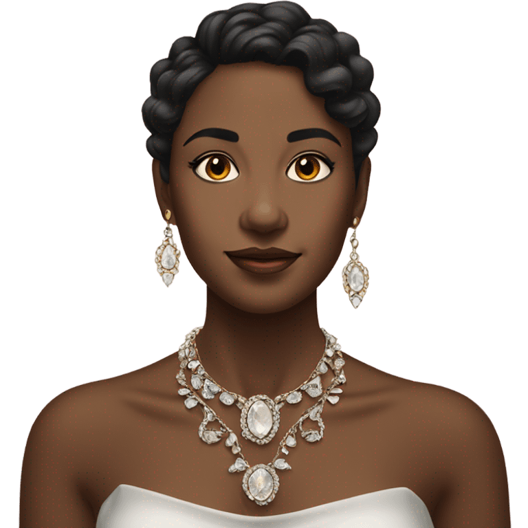 portrait of girl with jewelry emoji