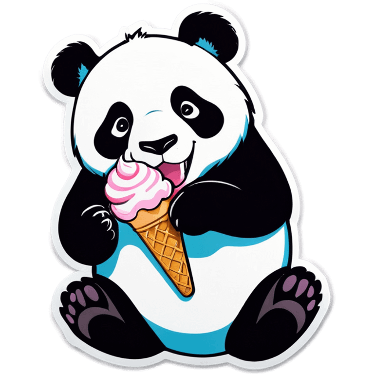 Panda eating ice cream emoji