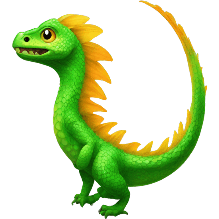 Green scaly neon tail emoji