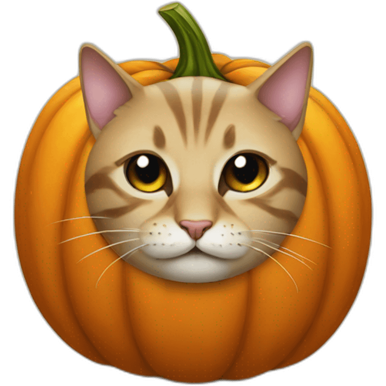 Crying cat on pumpkin  emoji