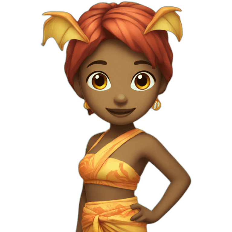 dragon girl in sarong emoji